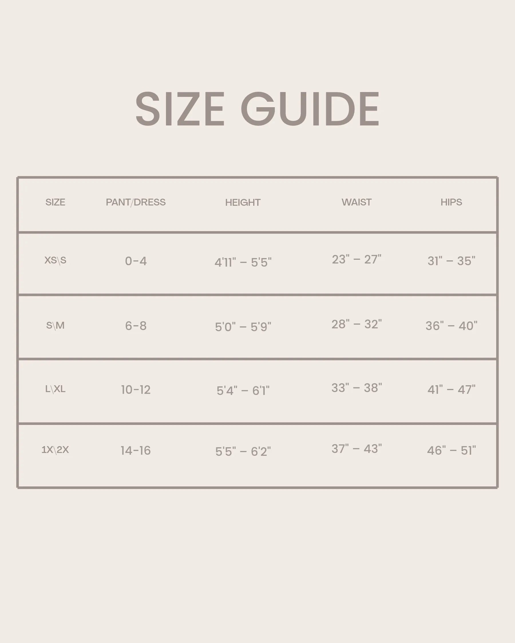 Size Chart