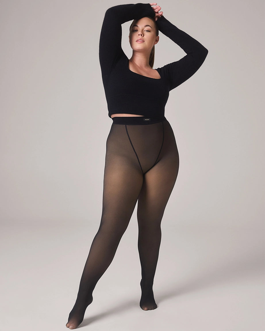 Warm Pantyhose Leggings TOAST FLEECE-LINED TIGHTS SHEER ILLUSION