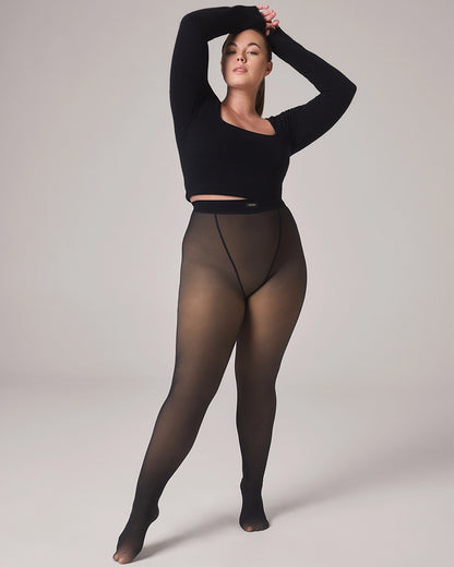 TOAST FLEECE LINED TIGHTS SHEER ILLUSION Noosh