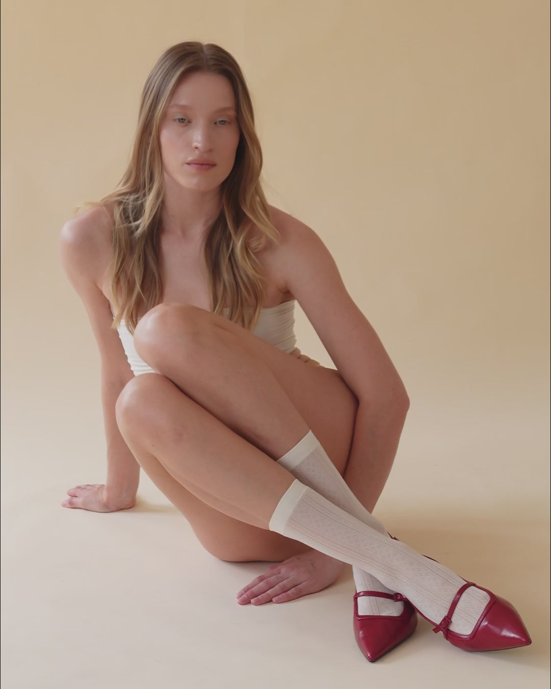 Pointelle Mid-Calf Socks